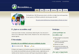 Captura de pantalla de Accesibles.org