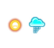 Cloud and sun. Icons for a touristic information site.