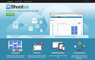 Landing page of Shootize.